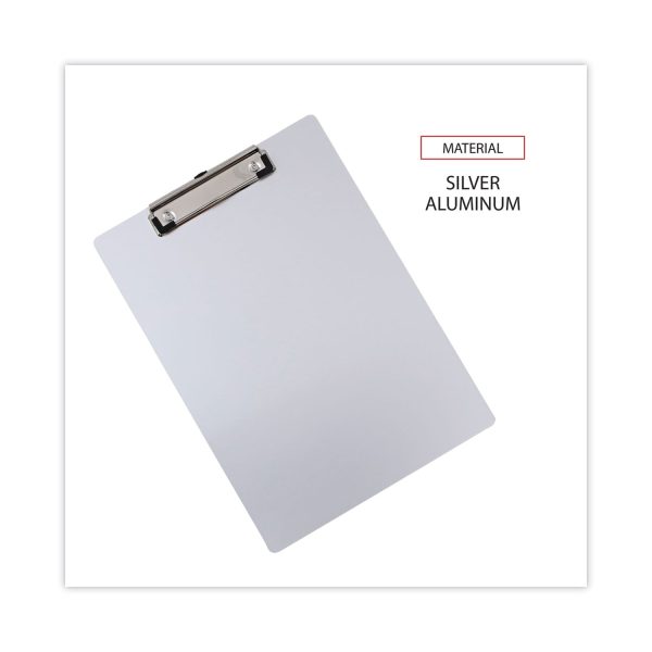 Aluminum Clipboard with Low Profile Clip, 0.5  Clip Capacity, Holds 8.5 x 11 Sheets, Aluminum Fashion - Image 5