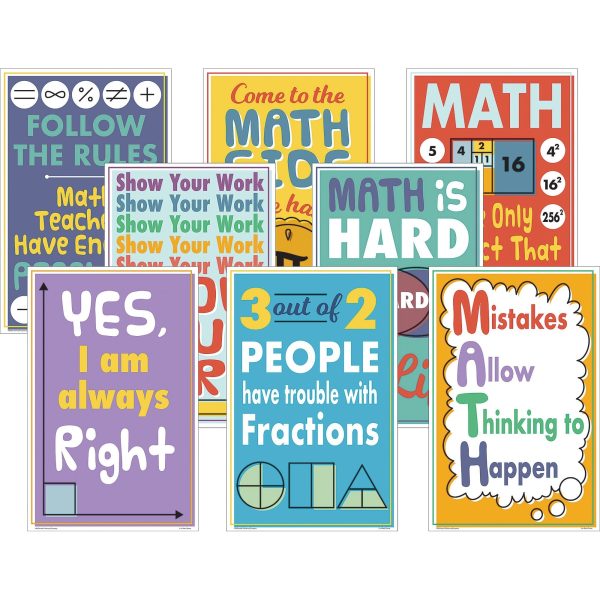 Teacher Created Resources Math Fun Posters - 11  Width x 17  Height - Multi Cheap