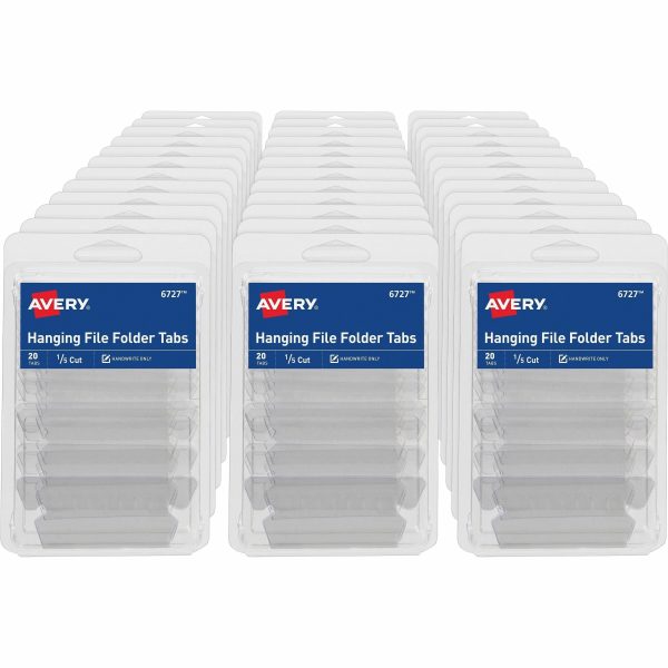 Avery Hanging File Folder Tabs and Inserts, 1 5 Cut, Clear, 20 File Folder Tabs and Inserts Total (06727) - Avery Hanging File Folder Tabs, 1 5 Cut, 20 Total (06727) Online Sale
