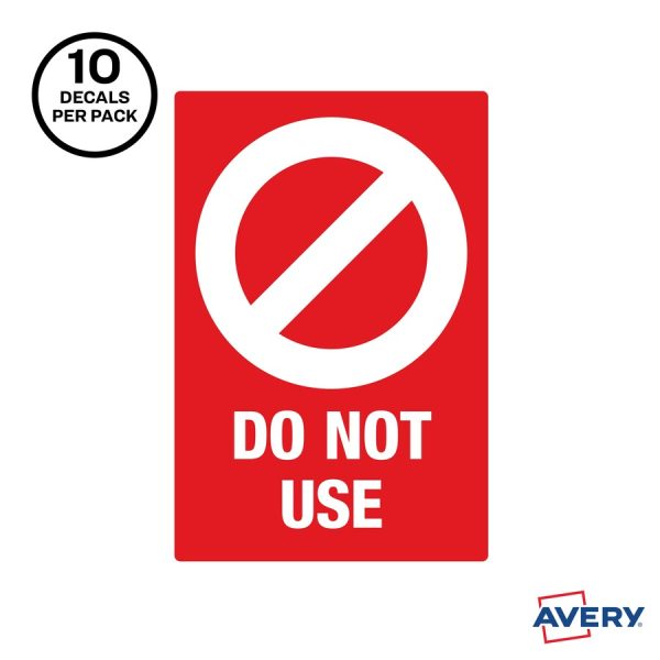 Avery Surface Safe DO NOT USE Table & Chair Decals - 10   Pack - Do Not Use Print Message - 4  Width x 6  Height - Rectangular Shape - Water Resistant, Pre-printed, Chemical Resistant, Abrasion Resistant, Tear Resistant, Durable, UV Resistant, R Online Hot Sale - Image 3
