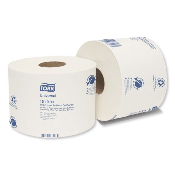 Universal Bath Tissue Roll with OptiCore, Septic Safe, 2-Ply, White, 865 Sheets Roll, 36 Carton For Cheap