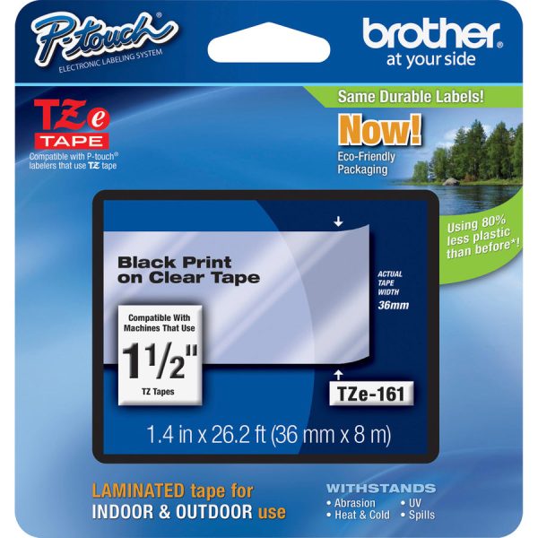 Brother P-Touch TZe Laminated Tape - 1 27 64  Width x 26 1 4 ft Length - Rectangle - Thermal Transfer - Clear - 1 Each - Water Resistant - Chemical Resistant, Abrasion Resistant, Fade Resistant, Temperature Resistant, High Durable For Discount - Image 2