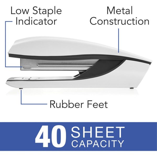 Swingline NeXXt Series WOW Desktop Stapler - 40 Sheets Capacity - 1 Each - White For Discount - Image 3