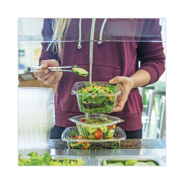 PLA Rectangular Deli Container Lids, 6.5 x 7.5 x 0.3, Clear, Plastic, 600 Carton Sale - Image 2