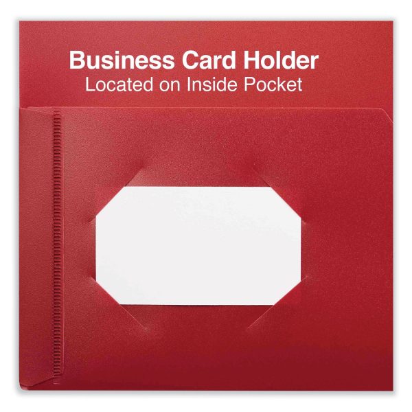 Two-Pocket Plastic Folders, 100-Sheet Capacity, 11 x 8.5, Red, 10 Pack on Sale - Image 3