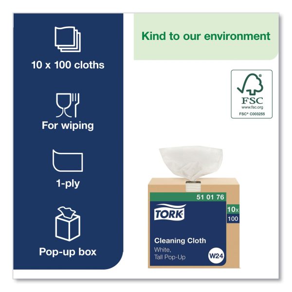 Cleaning Cloth, 8.46 x 16.13, White, 100 Wipes Box, 10 Boxes Carton Online Sale - Image 2