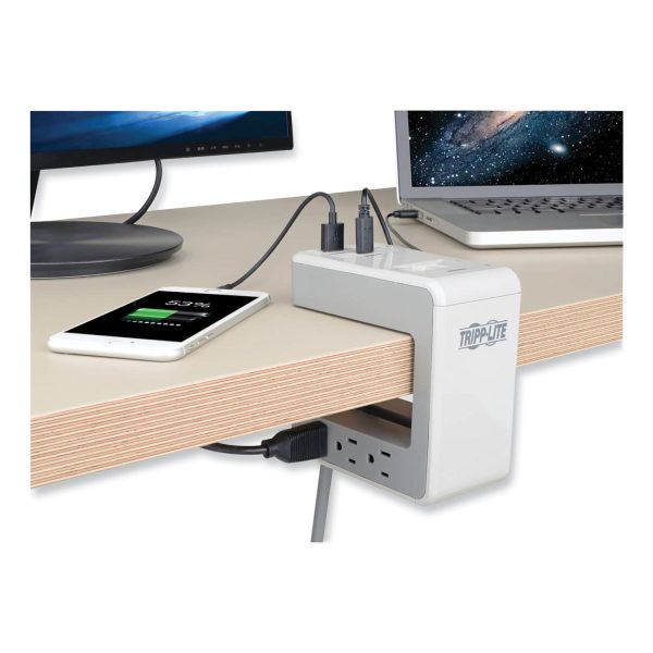 Surge Protector, 6 AC Outlets 2 USB-A and 1 USB-C Ports, 8 ft Cord, 1,080 J, Gray Online - Image 3
