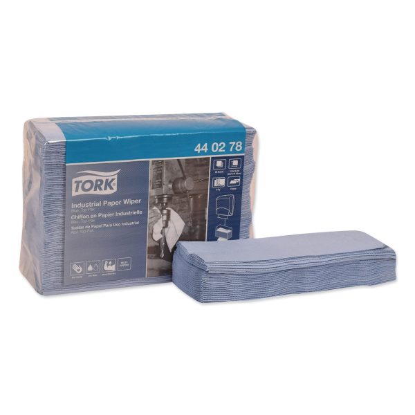 Industrial Paper Wiper, 4-Ply, 12.8 x 16.4, Unscented, Blue, 90 Pack, 5 Packs Carton on Sale - Image 5