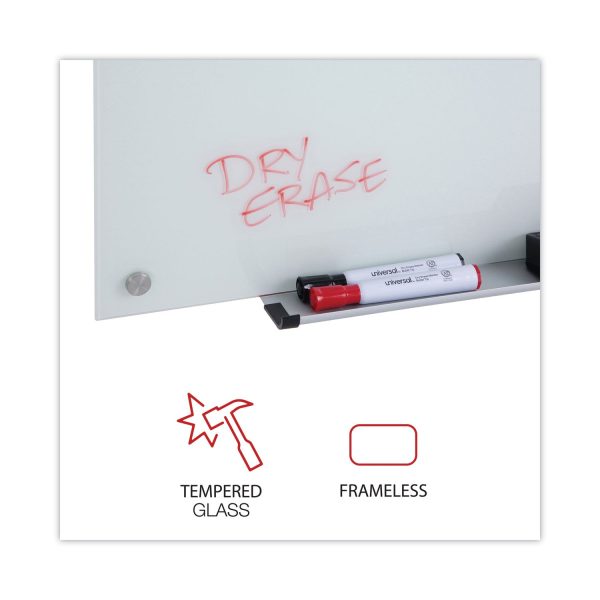 Frameless Glass Marker Board, 72 x 48, White Surface For Cheap - Image 2