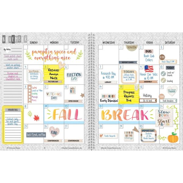 Teacher Created Resources Everyone Is Welcome Planner - Weekly, Monthly - 40 Week - 1 Week Double Page Layout - Multi - Substitute Teacher Page, Appointment Schedule - 1 Each For Cheap - Image 4