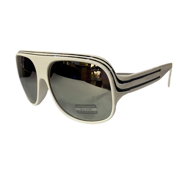 Retro Stripe Mirrored Sunglasses Online - Image 2