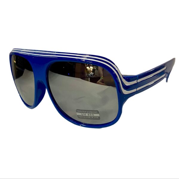 Retro Stripe Mirrored Sunglasses Online - Image 5